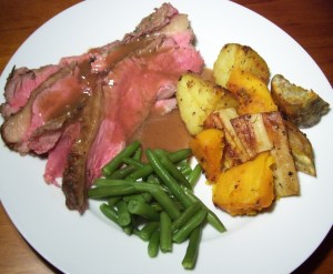 Plated roast beef Plated roast beef